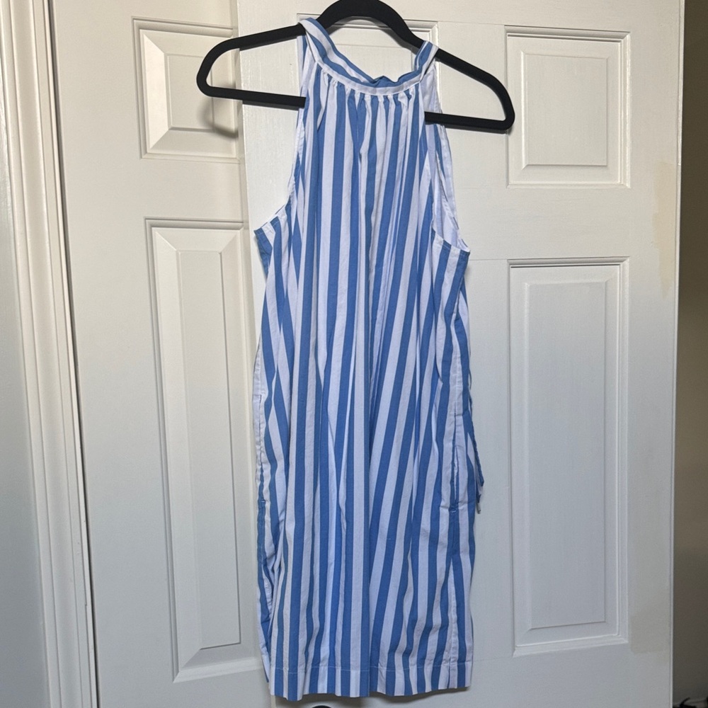 J. Crew Blue and White Striped Dress
